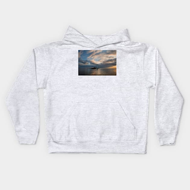 St Mary's Island at High Tide Kids Hoodie by Violaman